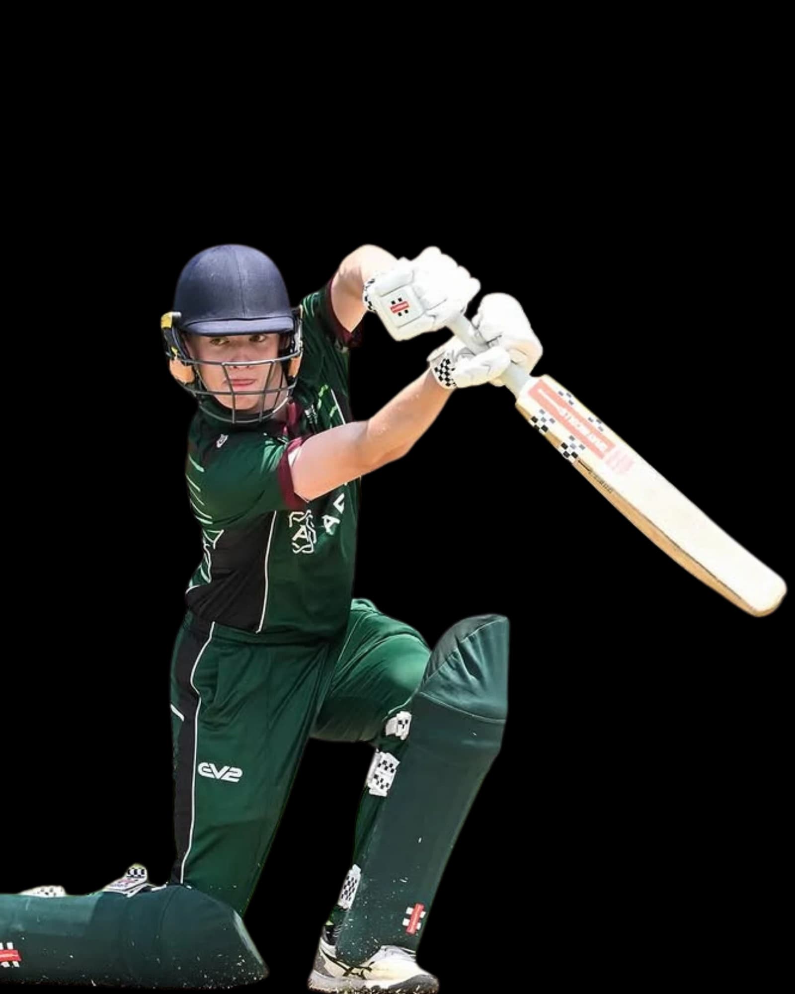 A young Magpies batter playing a shot